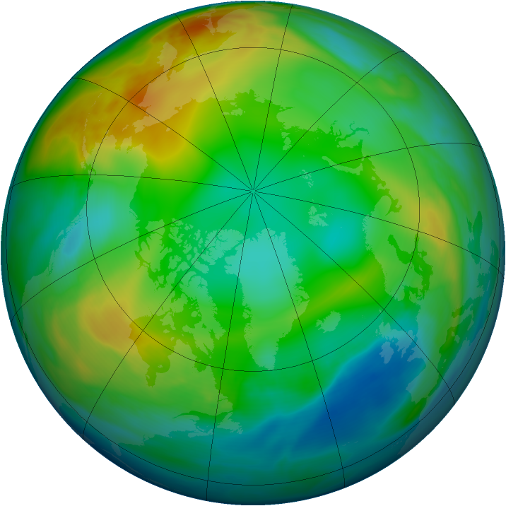 Arctic ozone map for 22 December 2004